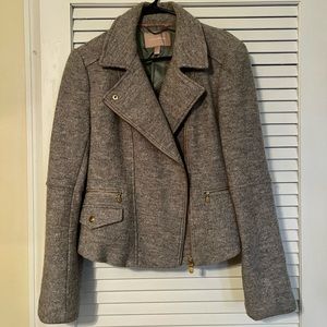 Banana Republic Gray Wool Moto Jacket